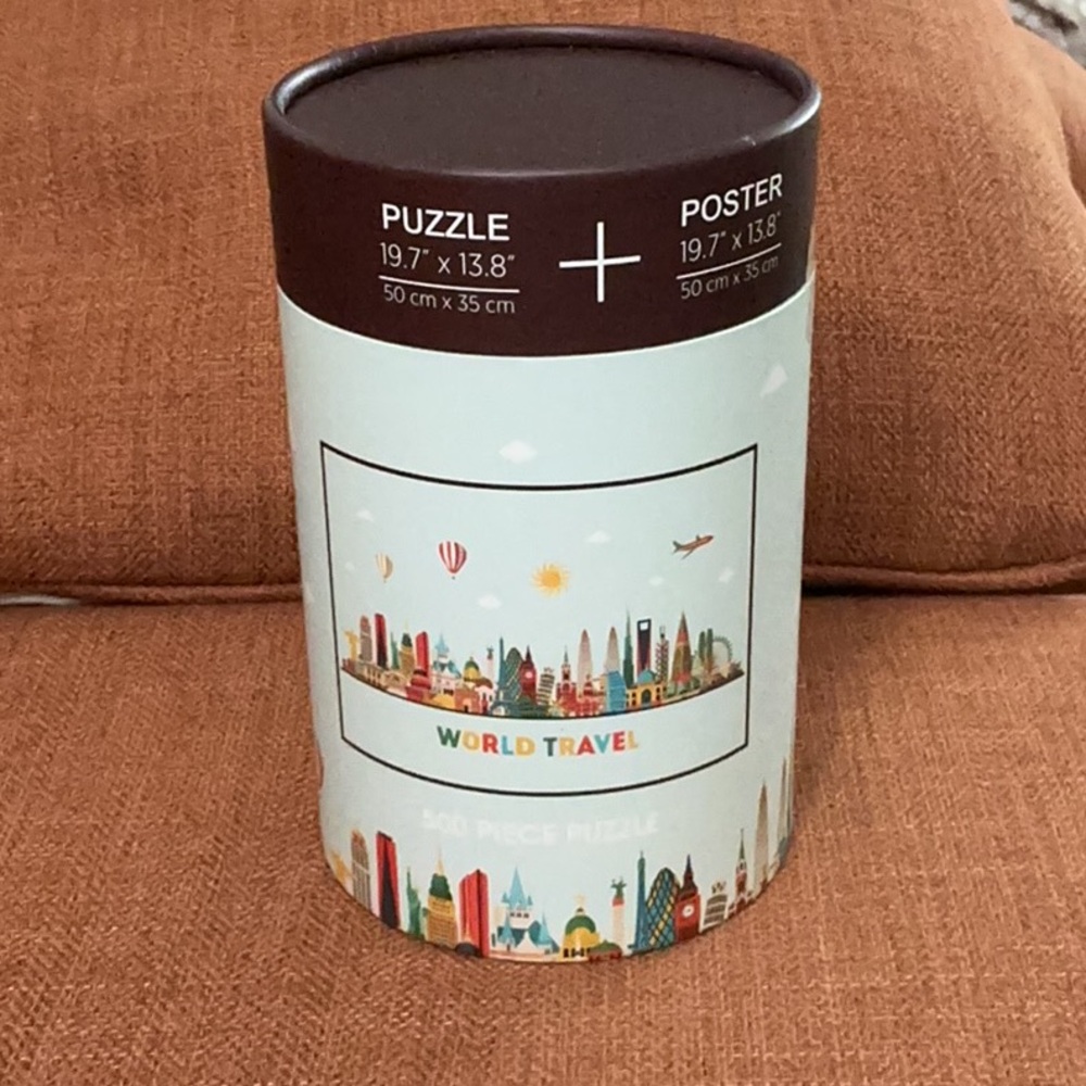 World Travel Puzzle with Poster